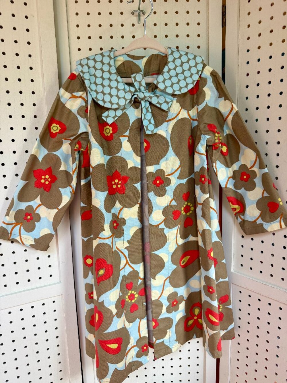 Handmade 1960s Style Swing Coat in Rare Amy Butler Lotus Fabric - Size 4T